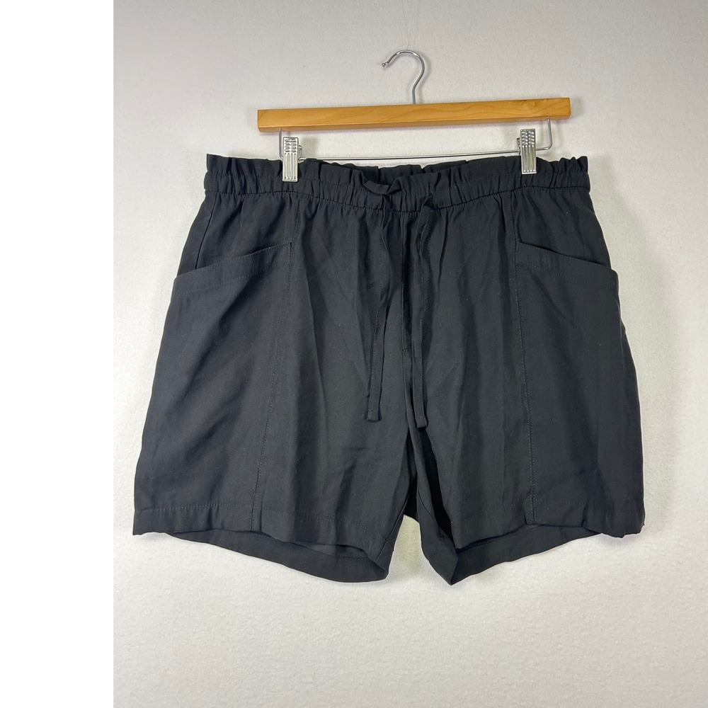 Minimalist Casual Old Navy Womens Large Black High Rise Utility Relaxed Shorts